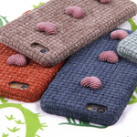 Чехол текстильный с сердечками для iPhone 6/6S, 011569 Бежевый