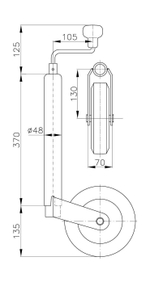 Колесо опорное для прицепа ST 48-200 VB 150 кг