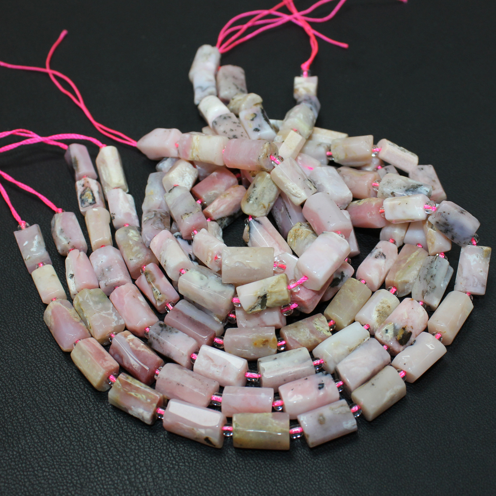 Опал розовый трубки 10-13мм