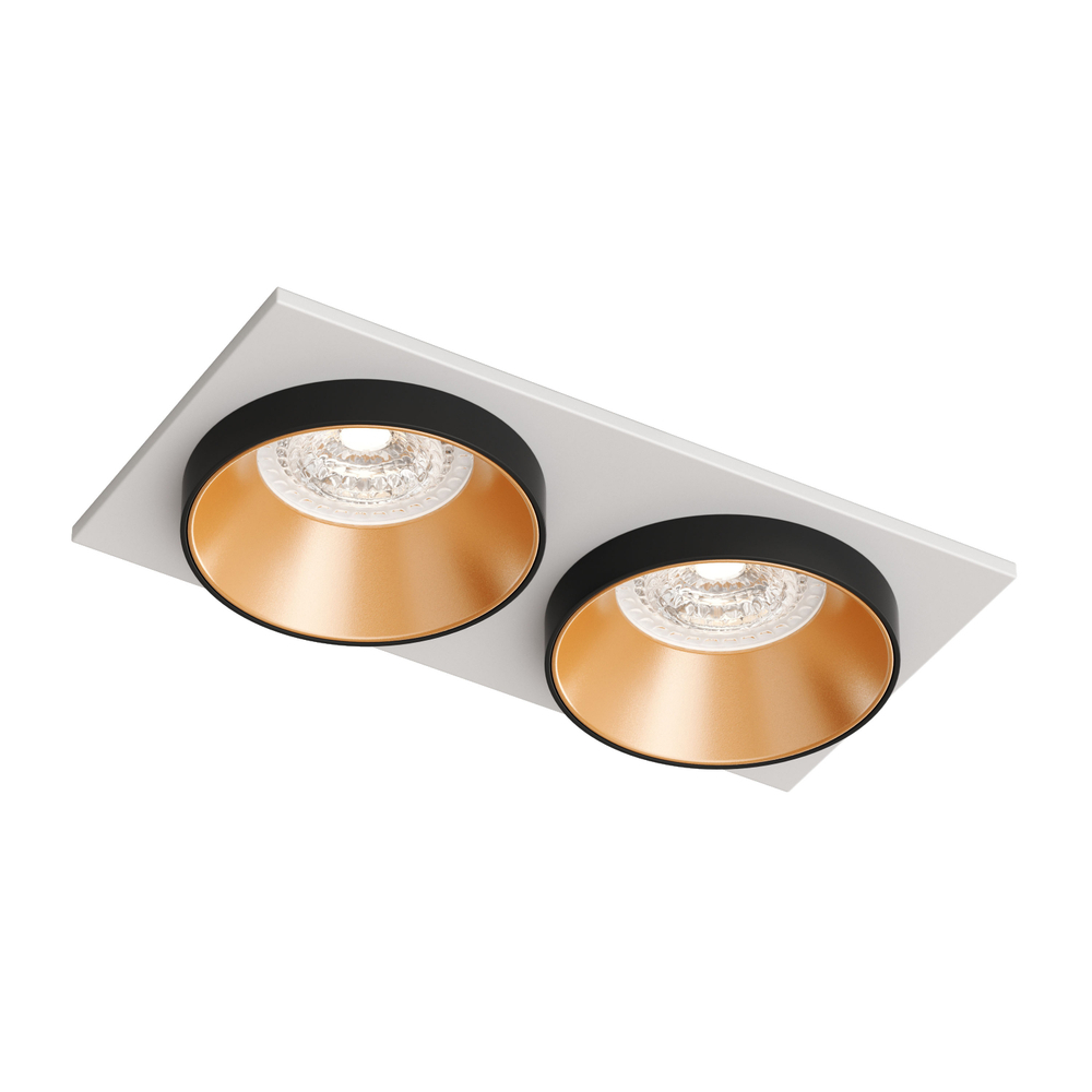 DK2422-GD Встраиваемый светильник, IP 20, 50 Вт, GU10, черный/золотой, алюминий