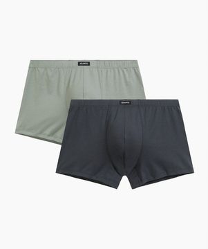 Трусы мужские боксеры (2шт), Atlantic 2RMH-007, хлопок, светло-зеленый + графитовый