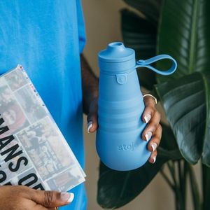 Бутылка складная силиконовая Stojo Sports Bottle Steel, 20 oz / 590 мл