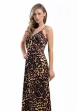 Платье на бретелях animal print