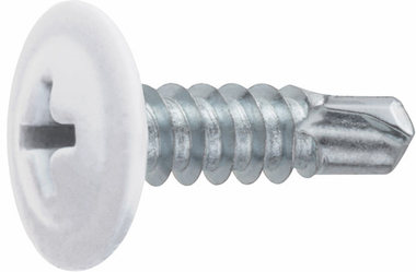 Саморез 4.2х19 мм с прессшайбой, цинк, со сверлом, RAL 9003 (50 шт в зип-локе) STARFIX