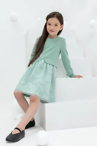 платье  для девочки  КР 5833/голубой прибой к433