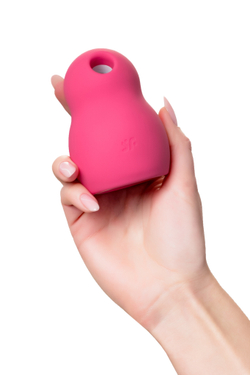 Вакуумный стимулятор клитора с вибрацией Satisfyer Pro To Go 1, красный, 9 см