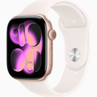 Apple Watch Series 11 GPS 46mm Rose Gold Aluminium Case with Light Blush Sport Band
