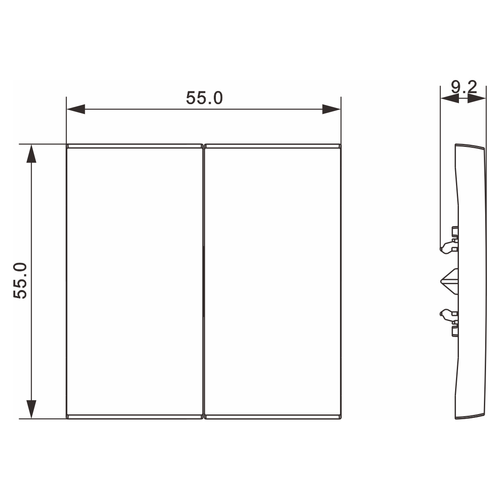 Клавиша 2-я для перекрёстного переключателя, сталь, серия A07
