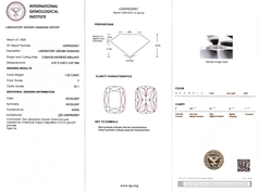 Лабораторно-выращенный бриллиант кушон 6.97 х 5.59 х 3.87 мм F/VS1 1.20 ct