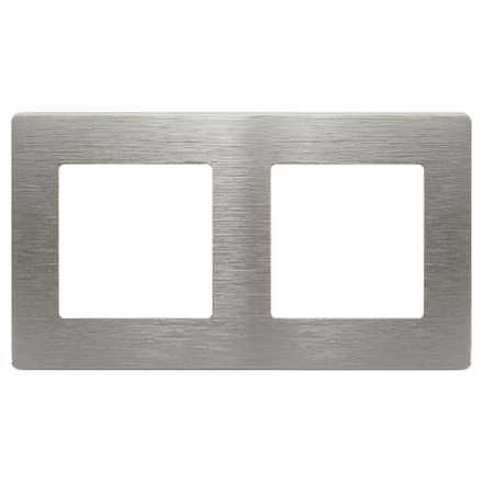 Рамка для розеток и выключателей ЭРА Серия 12 12-5102-16 на 2 поста, Сатин, титан