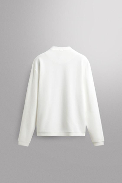 ZARA ТОЛСТОВКА ДЛЯ ТРЕНИРОВОК С ВАФЕЛЬНОЙ ФАКТУРОЙ, БЕЛЫЙ