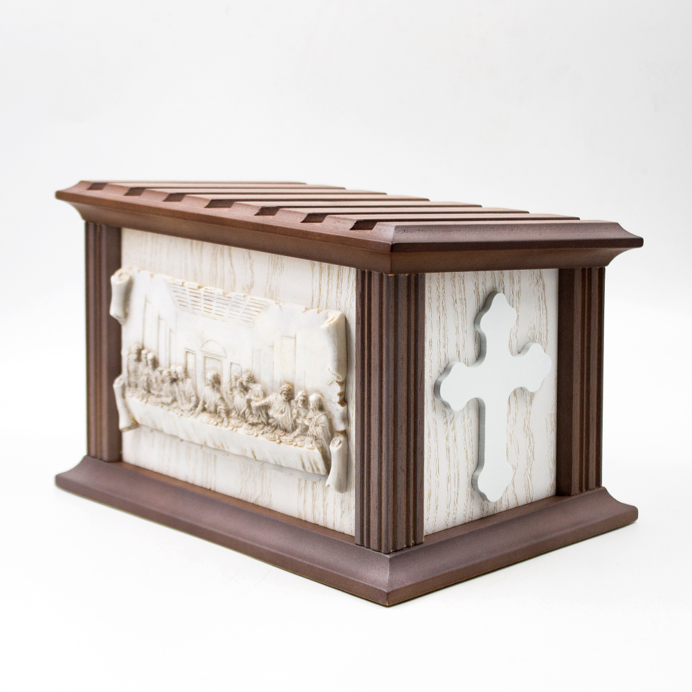 Урна для праха «Тайная Вечеря» малая шпон орех