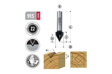Фреза v-образная для гравировки 15х13х55 мм, хв-к 8 мм, угол 60 градусов, z=3 WOODWORK 958.0360.08