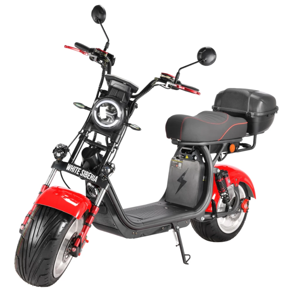 Электроскутер Cityсoco WHITE SIBERIA PRO MAX + 3950W 21AH Красный