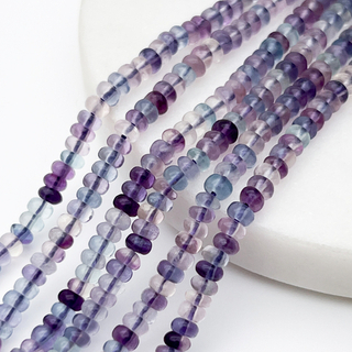 Флюорит бусины, рондель, размер около 3,8-4*2,1-2,2 мм, цена за 19 см (1/2 нити)
