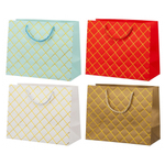 Подарочный пакет Basir, серия "Ромбы", золотое тиснение, 14.5*15.5*7 см, ассорти