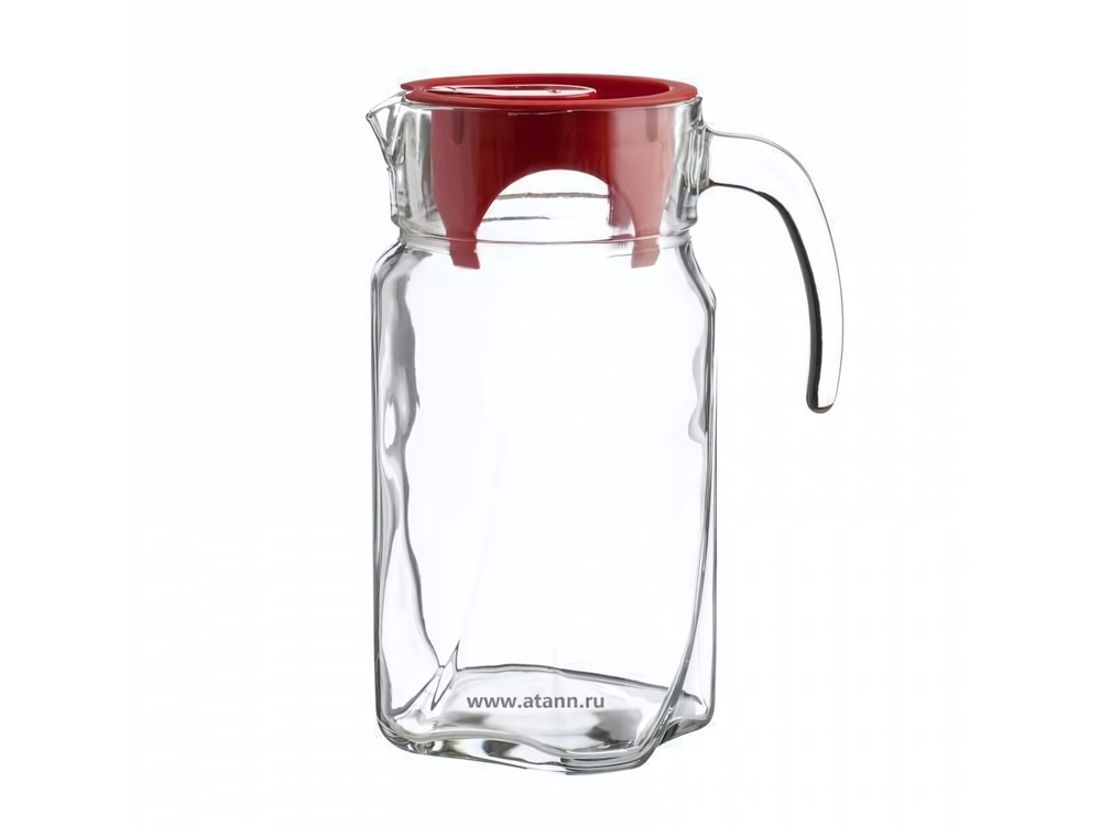 Графин 1,7л "Luna" с красной крышкой, без коробки