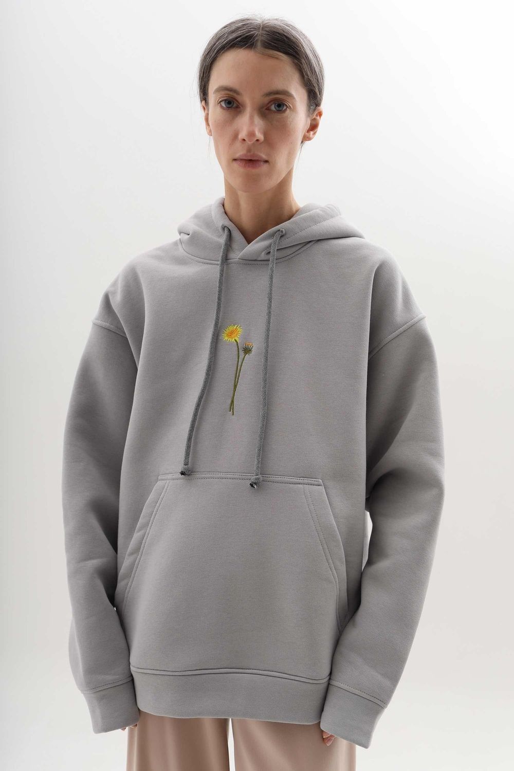 Худи Гербарий Warm Одуванчик Серый