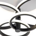 Светодиодный светильник 84+24Вт, 6772Лм, 3000К-6500К, Ra>80, ИК-пульт, плавная регулировка мощности, изменение цветовой температуры, ночник, металл/акрил, белый/черный