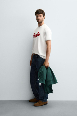 ZARA ФУТБОЛКА THE ROLLING STONES ®, ЖЕЛТОВАТО-БЕЛЫЙ