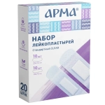 Набор лейкопластырей АРМА «Стандартный Clear» бактерицидный на полимерной основе №20/60упак/1200 шт