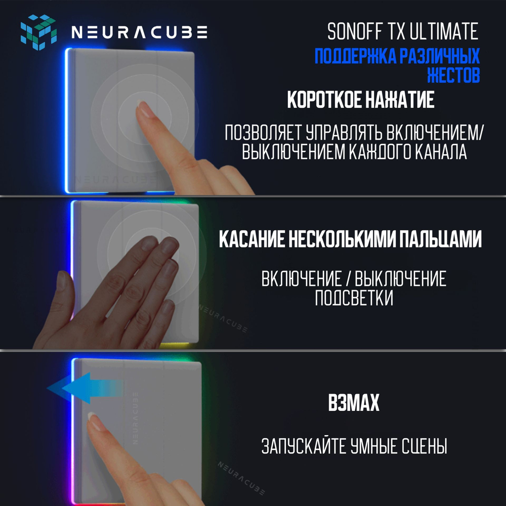Сенсорный двухклавишный выключатель Sonoff TX ULTIMATE T5-2C-86