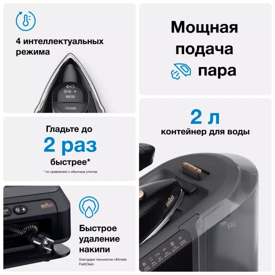 Парогенератор Braun CareStyle 7 Pro IS 7286 BK черный