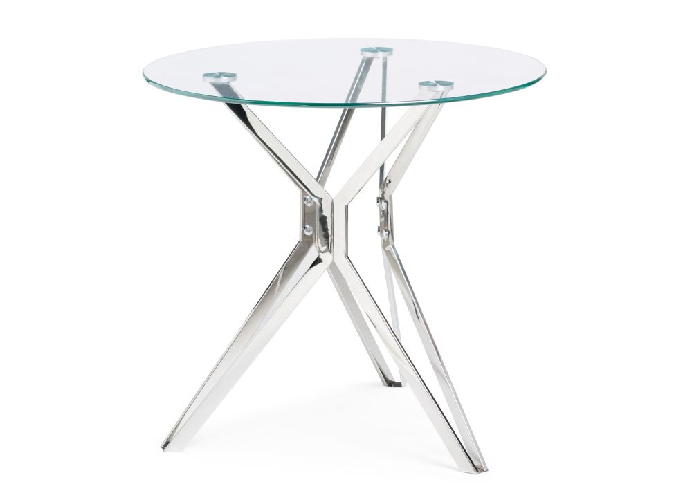 Стеклянный стол Roko 90х75 chrome