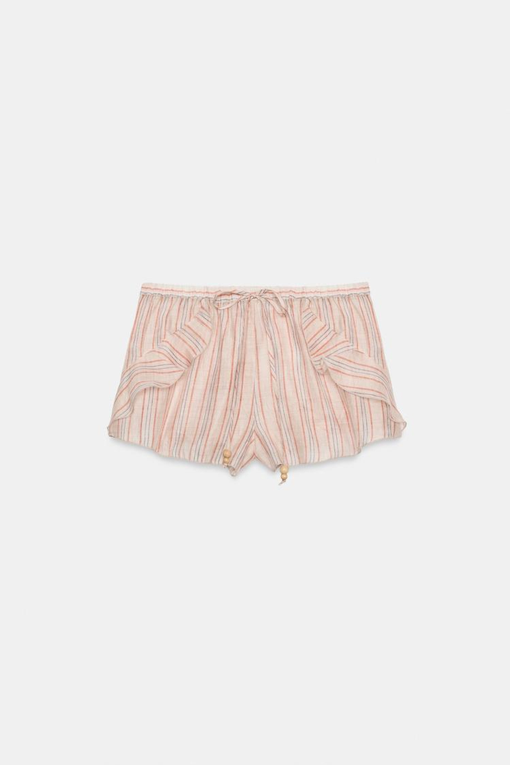 ZARA ШОРТЫ В ПОЛОСКУ С РЮШАМИ, ПОЛОСКИ