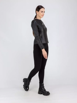 Кожаная куртка демисезонная на молнии