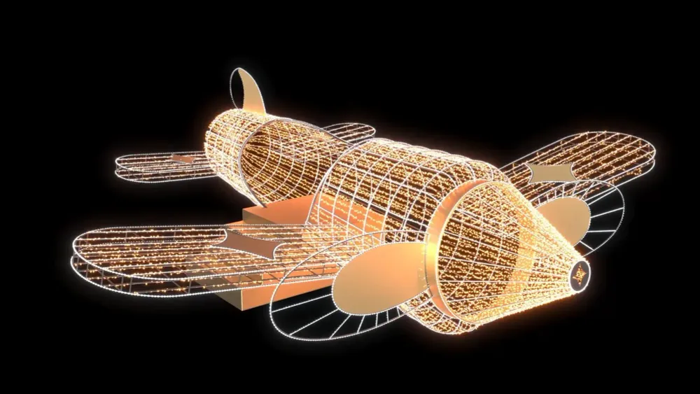 светодиодная конструкция "Самолет" серия золотая