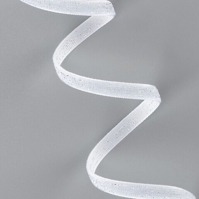 Бархатная лента с серебряным люрексом 6 мм