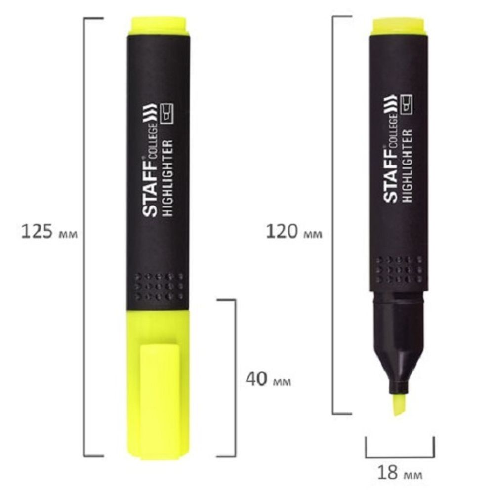 Набор выделителей текста 4цв, 1-5мм, Staff College HL-497