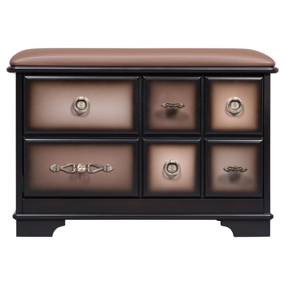 Банкетка Пандора 3 с обувницей Орех Оберджин Шоколад