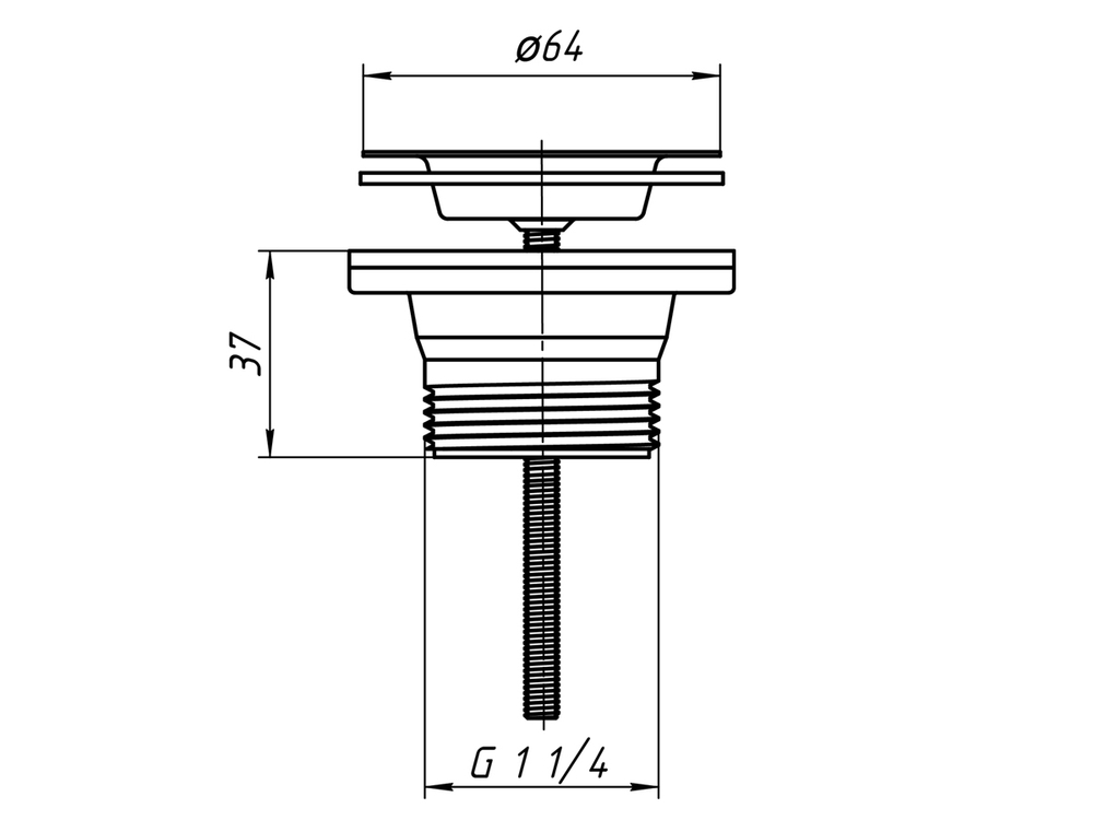 Выпуск 1 1/4" с нерж. сеткой М200 АНИ пласт