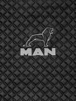 Ковры MAN TGX с 2-мя ящиками (автомат) (экокожа, черный, серый кант, серая вышивка)