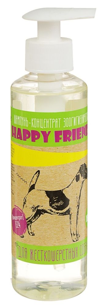Шампунь-концентрат HAPPY FRIENDS для жесткошерстных собак - 240 мл