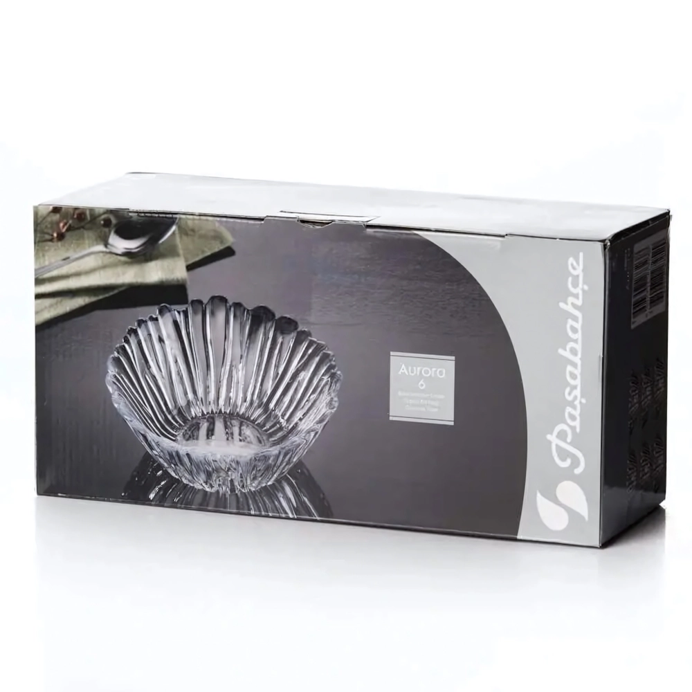 Набор стеклянных салатников 14см 6шт «Аврора» 10601