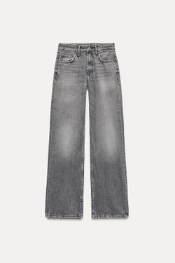 ZARA ДЖИНСЫ TRF WIDE LEG FULL LENGTH СО СРЕДНЕЙ ПОСАДКОЙ, СЕРЫЙ