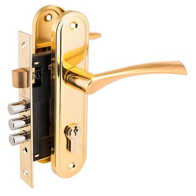 Замок Аллюр врезной  103/3-61А(1203) GP золото с ручками мал. корпус 61,5мм
