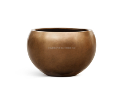 Кашпо TREEZ Effectory - Metal - Полусфера - Тёмное матовое золото
