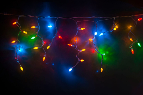 LED-RPL-C6-140-220V-M/WH, Светодиодная &quot;бахрома&quot;с нас. &quot;ягоды&quot;, длина 4,7м, 140 диодов,мульти