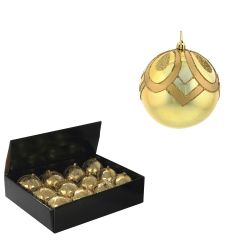 GAEM Набор из 12шт Украшение новогоднее Шар "Золотой вензель", D10 см, L43 W33 H10,5 см