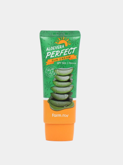 Солнцезащитный крем с алое FarmStay Aloevera Perfect Sun Cream SPF50+ PA+++, 70 мл