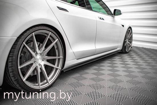 Сплиттеры накладок на пороги для TESLA Model S (16-...)