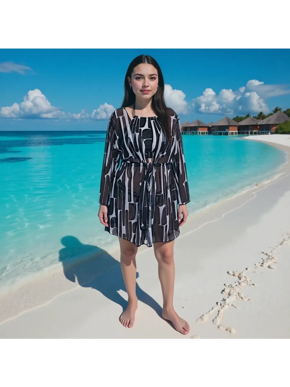 Купальник раздельный с парео и брюками палаццо