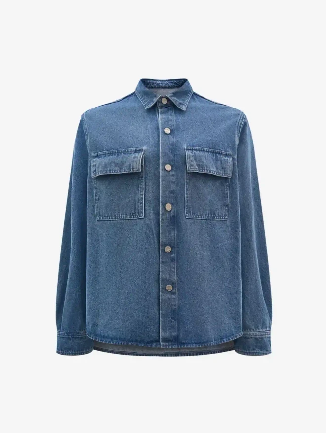 Рубашка из денима синяя