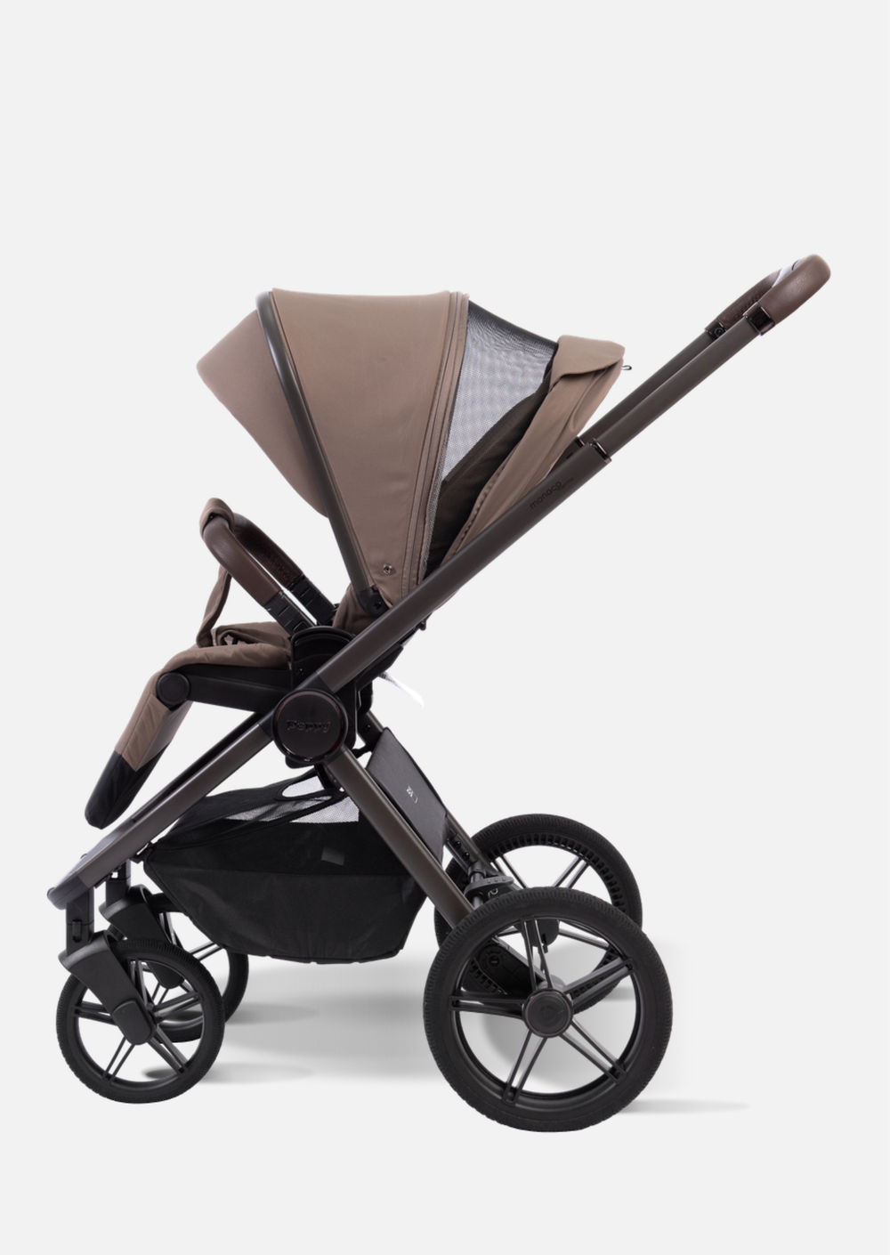 Peppy Коляска детская Monaco thermo 2 в 1 Mocca (кофе), рама серо-коричневая