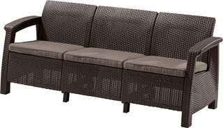 Диван пластиковый Corfu love seat max коричневый