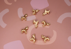 Подвеска лошадь матовая золото 15х20х7 мм